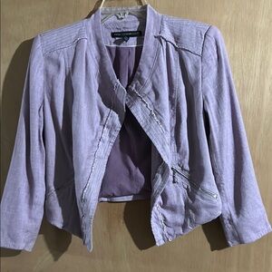 White House Black Market Purple Asymmetrical Blazer with Draped Front